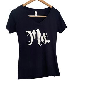 Navy Blue Mrs. V-neck Tshirt Size Medium